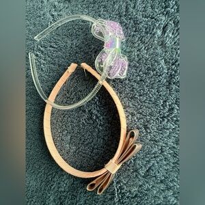 Bundle of two girls’ headbands pink and purple with bow